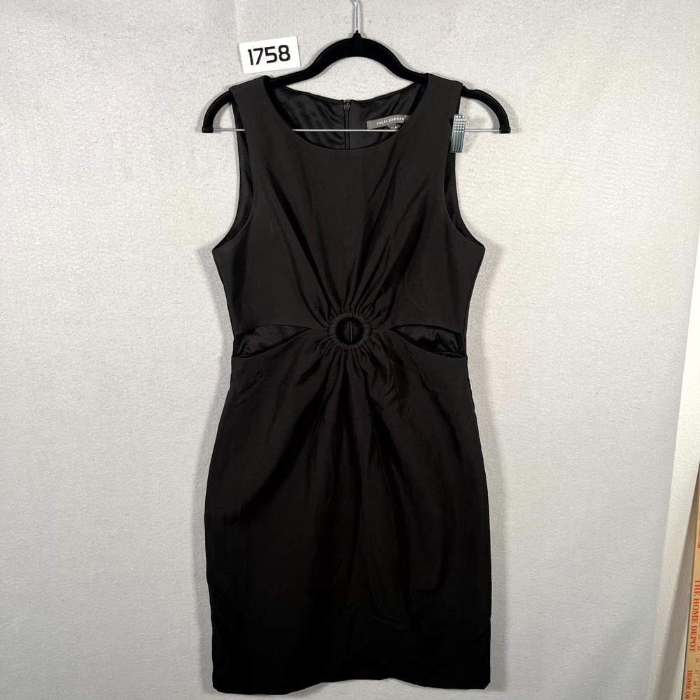 Julia Jordan Mini‎ Dress Womens 4 Black Cutout Sleeveless Back Zip Round Neck